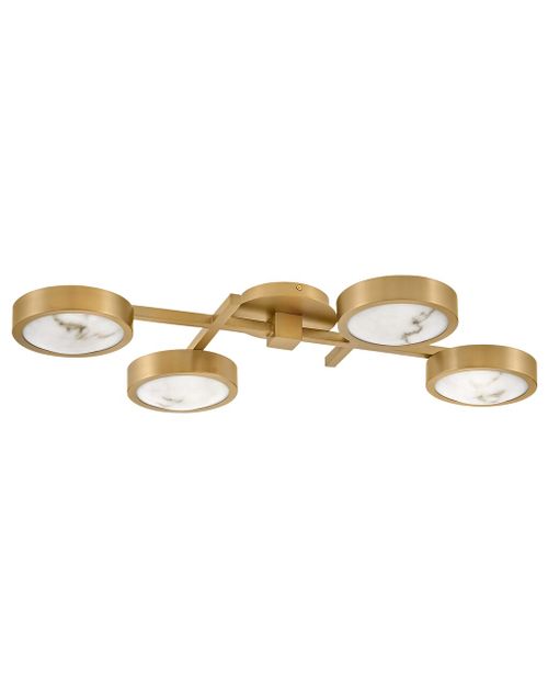 Lacquered Brass LED Flush Mount from the Cava Collection