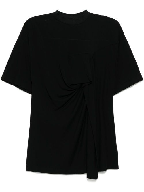 High twist smooth jersey T-shirt - Black
