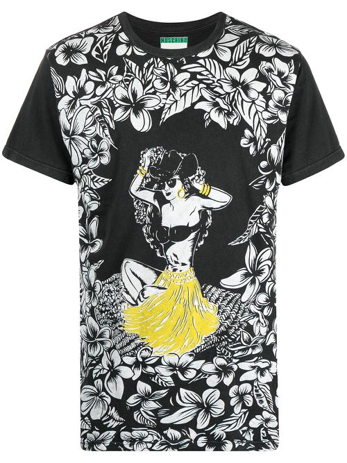 1990s hula-print T-shirt - Black