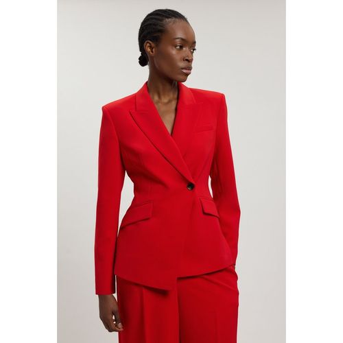 Karen Millen Womens Compact Viscose Single Breasted Tailored Blazer - Red