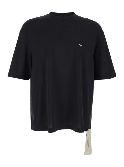 Logo-Embroidered Cotton T-Shirt — Black