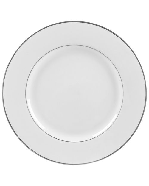 Set of 6 Silver Double Line Luncheon Plates
