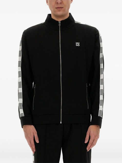 Panelled zip-up jacket - Black