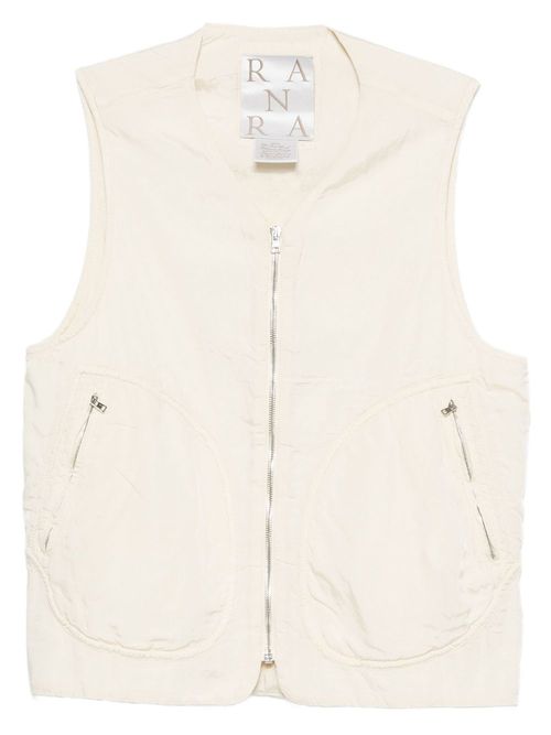 Zip-fastening pocket vest - Neutrals