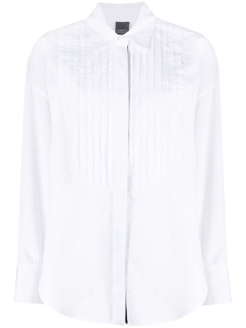 Ribbed long-sleeved shirt - White