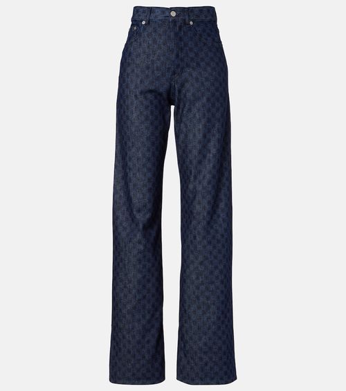 Floral wide-leg jeans