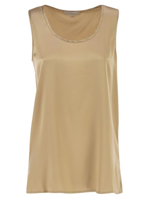 Antonelli Firenze Sleeveless Silk Stretch Top