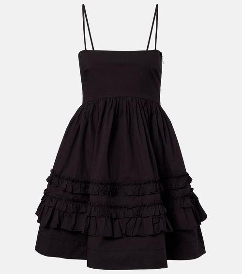 Ruffled cotton-blend minidress