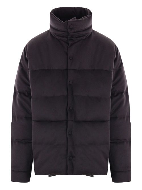 High-neck padded down jacket - Blue