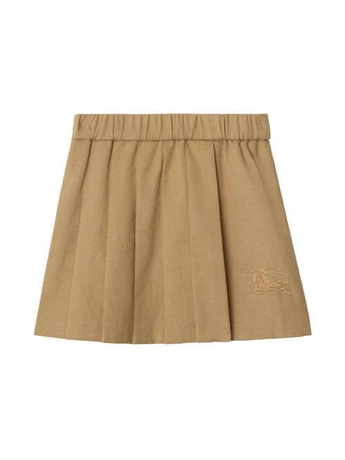 Embroidered motif pleated skirt - Neutrals