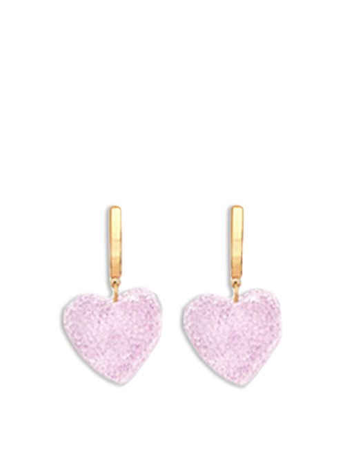 Jelly Heart Hoop Earrings in 18K Gold/Tutti Frutti