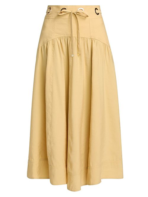 Women's Donia Grommet Midi-Skirt - Paille