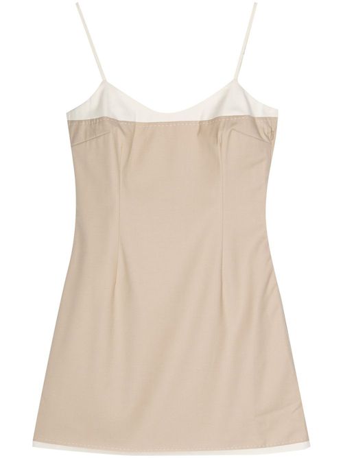 Layered-effect mini dress - Neutrals
