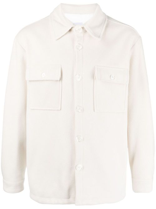 French-terry flap-pocket shirt - White