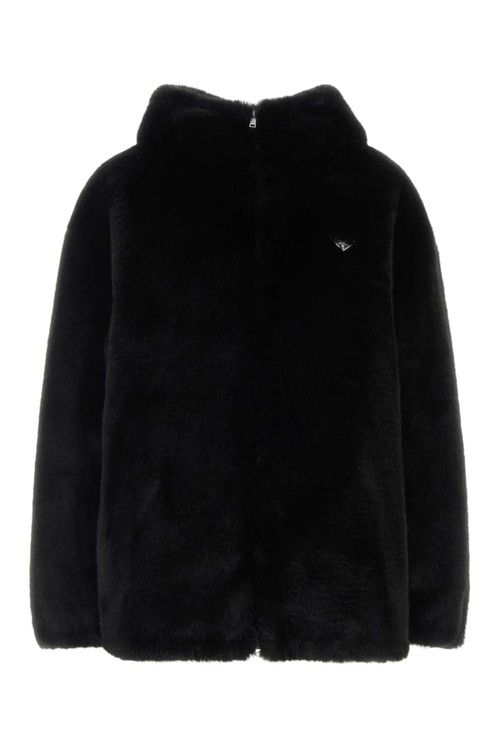 Eco Fur Reversible Jacket — Black