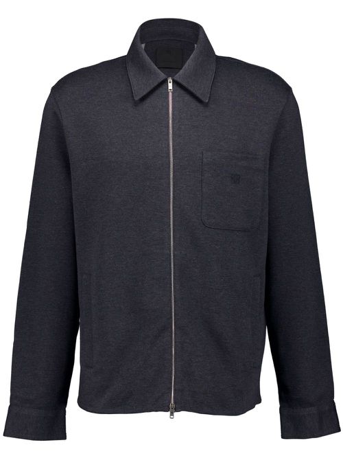 Zipped tailored cotton shirt - Grey