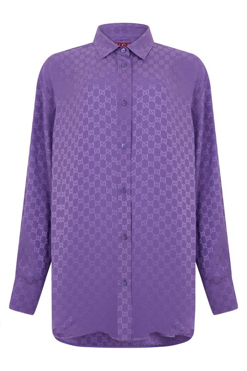 Silk Monogram Shirt - Long Sleeve