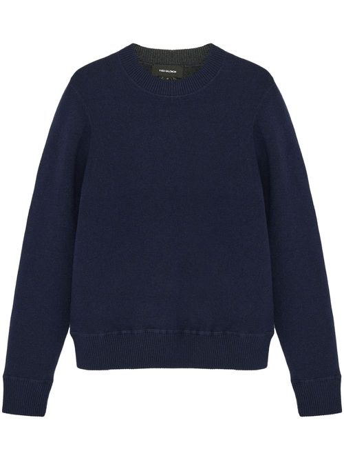 Two-tone reversible knit jumper - B3139 MARINHO
