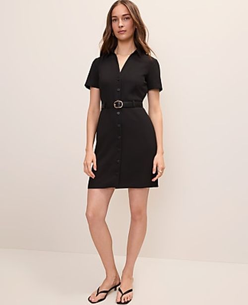 Ann Taylor Petite Collared Belted Shirtdress