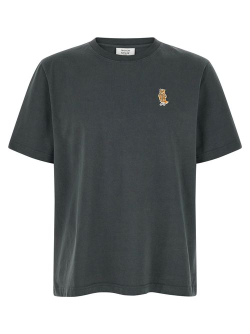 Logo-Embroidered Cotton T-shirt — Charcoal