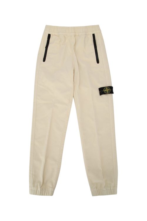 Logo-Patch Cotton-Blend Joggers — Beige