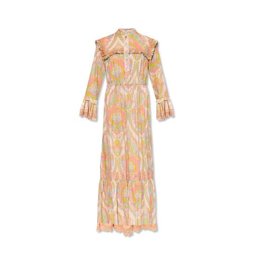 Floral Lace-Trim Cotton Dress — Multicolor