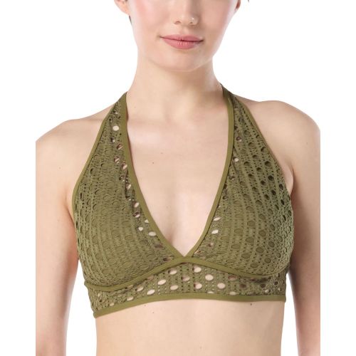 Olive Living Paradise Crochet Halter Bikini Top