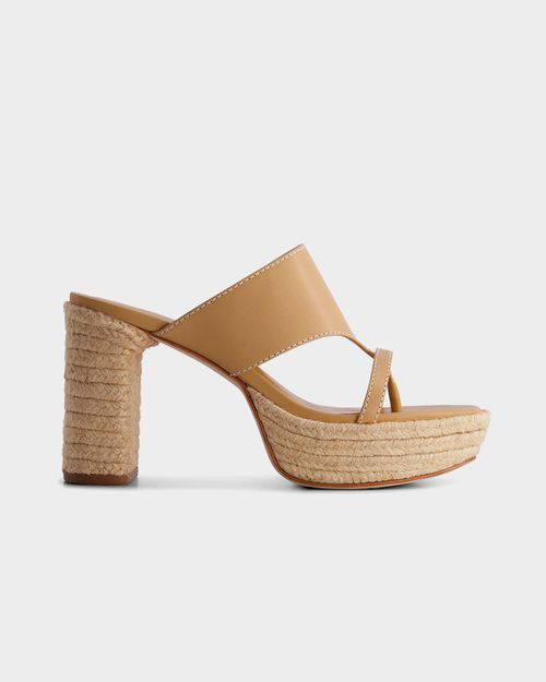 Tera Leather Espadrille Slide Sandals