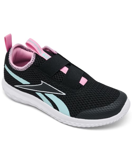 Little Girls Rush Runner Slip-On Casual Sneakers from Finish Line - Black, Aqua