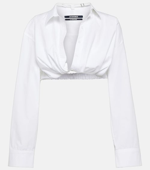 La Chemise Bahia cotton-blend cropped top