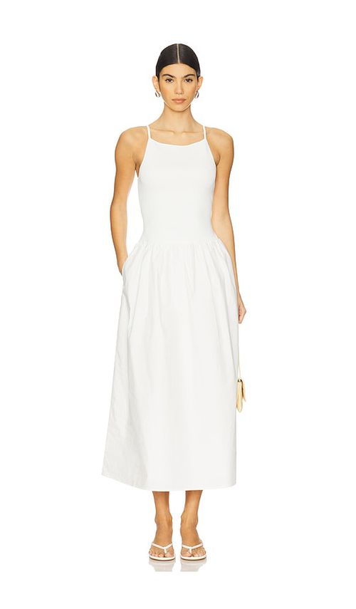 Shona Joy MIDI-KLEID ALIAH in Ivory. Größe XS. Also in L, M