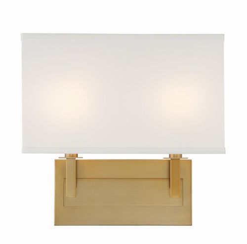 Vibrant Gold Two Light Wall Sconce from the Durham Collection