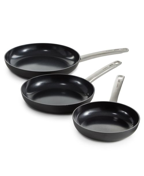 Graphite 3Pc Non-stick Ceramic Frying Pan/Skillet Set - Black