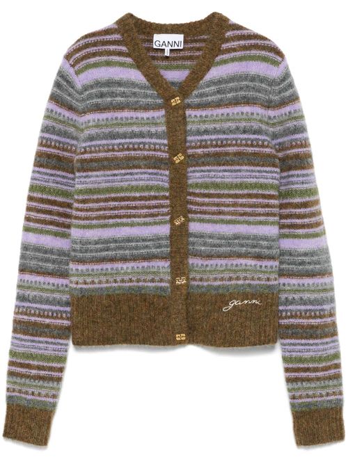 Striped cardigan - Brown
