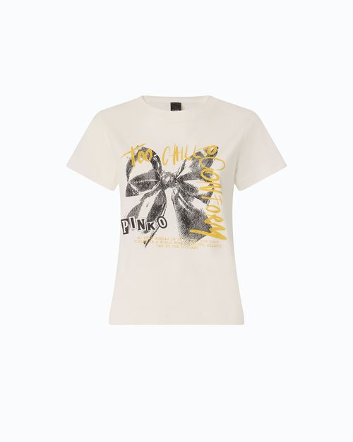 T-shirt with Too Chill To Conform bow print - XXS