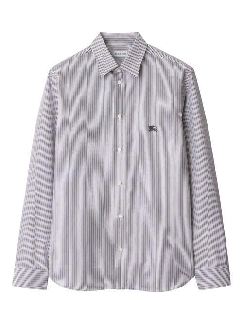 EDK-embroidered striped shirt - Black