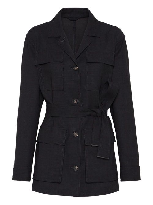 Fluid twill blazer - Grey