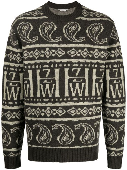 Dery intarsia-knit jumper - Green