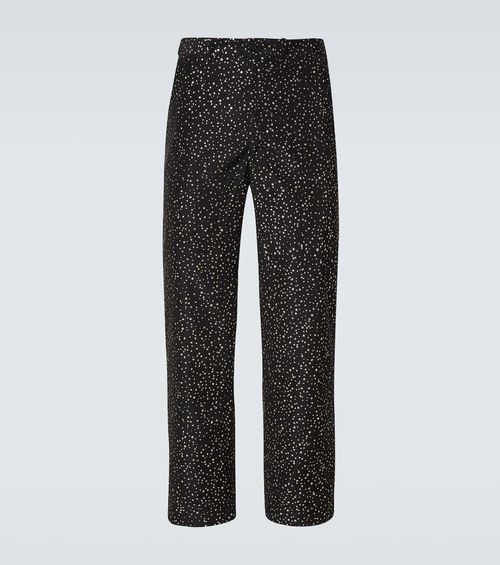 Glitter faille straight pants