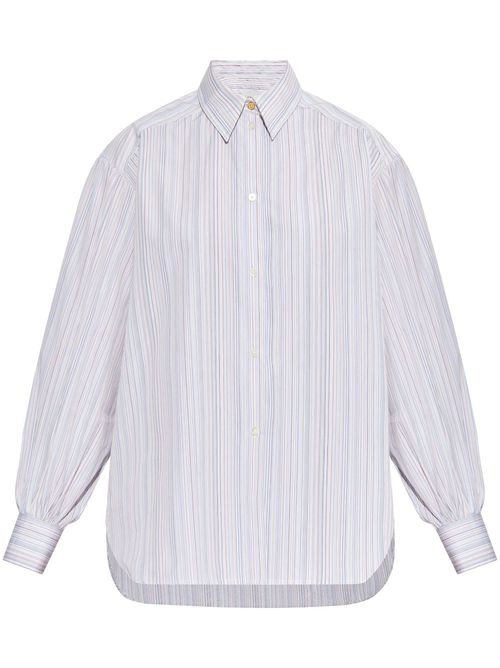 Striped cotton shirt - White