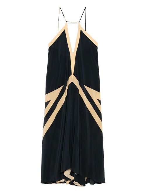 Volantis silk midi dress - Black