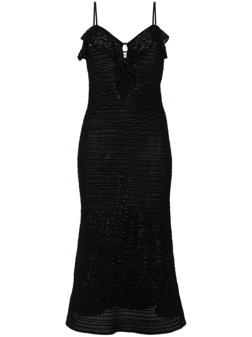 Crochet midi dress - Black