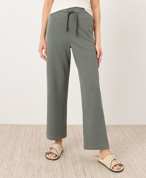 Women's Castor Green CloudKnit Wide Leg Pant