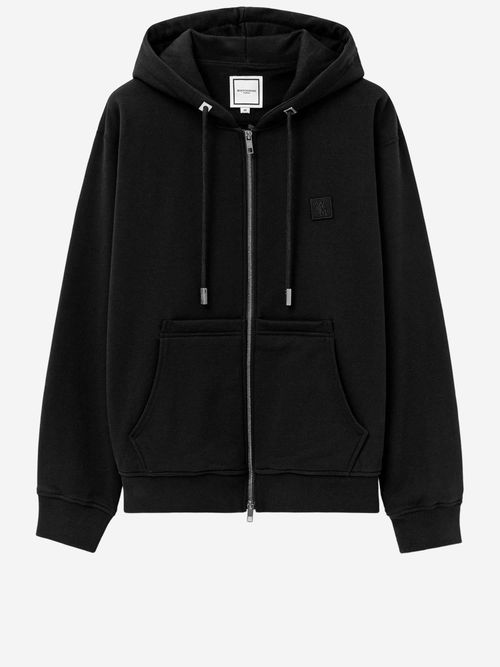 Cotton Zip Hoodie Hoodie — Black