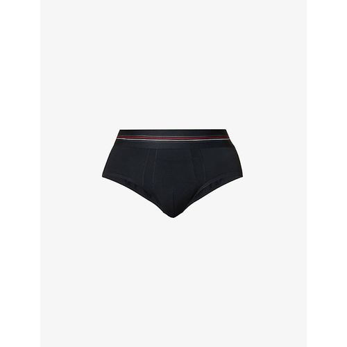 Mens Black Sculpt Mid-rise Regular-fit Stretch-cotton Briefs 