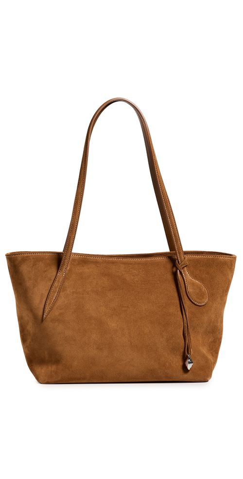 Sprout Suede Midi Tote Bag Saddle Brown Silver Charm One Size
