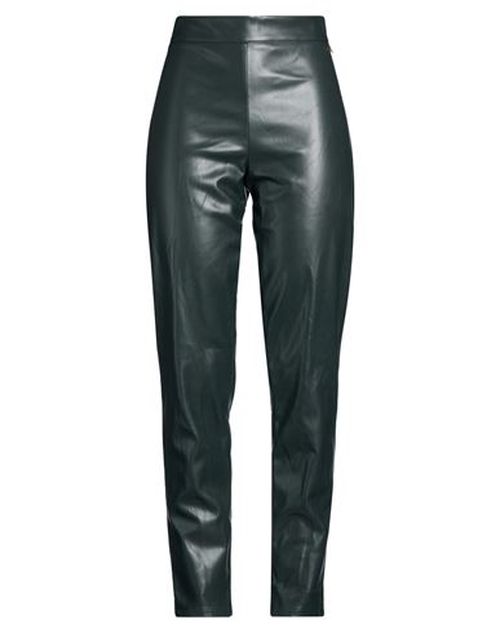 Woman Pants Dark green Size L Polyester, Polyurethane