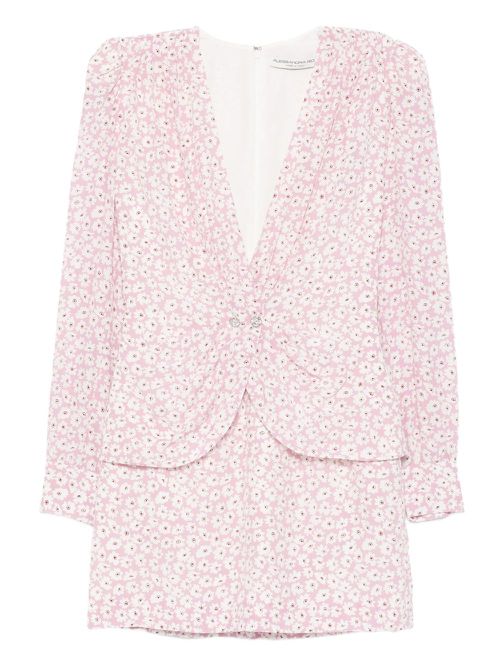 Floral-print mini dress - Pink