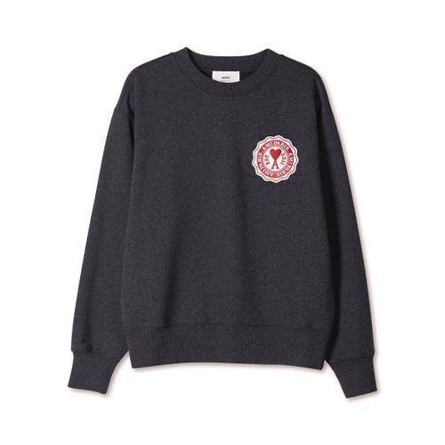 Logo-patch organic-cotton sweatshirt - Grey