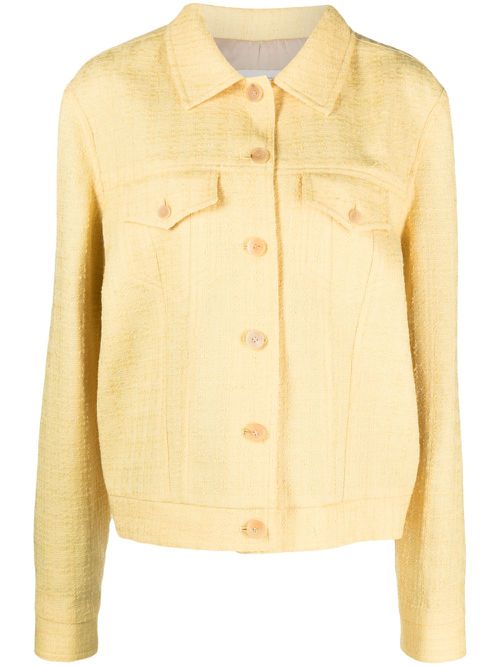 Spread-collar shirt jacket - Yellow